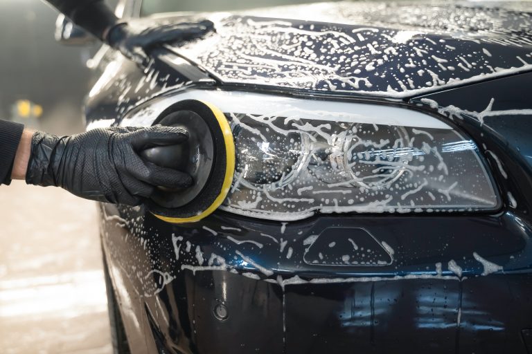 Auto detailing team working on car Surrey BC